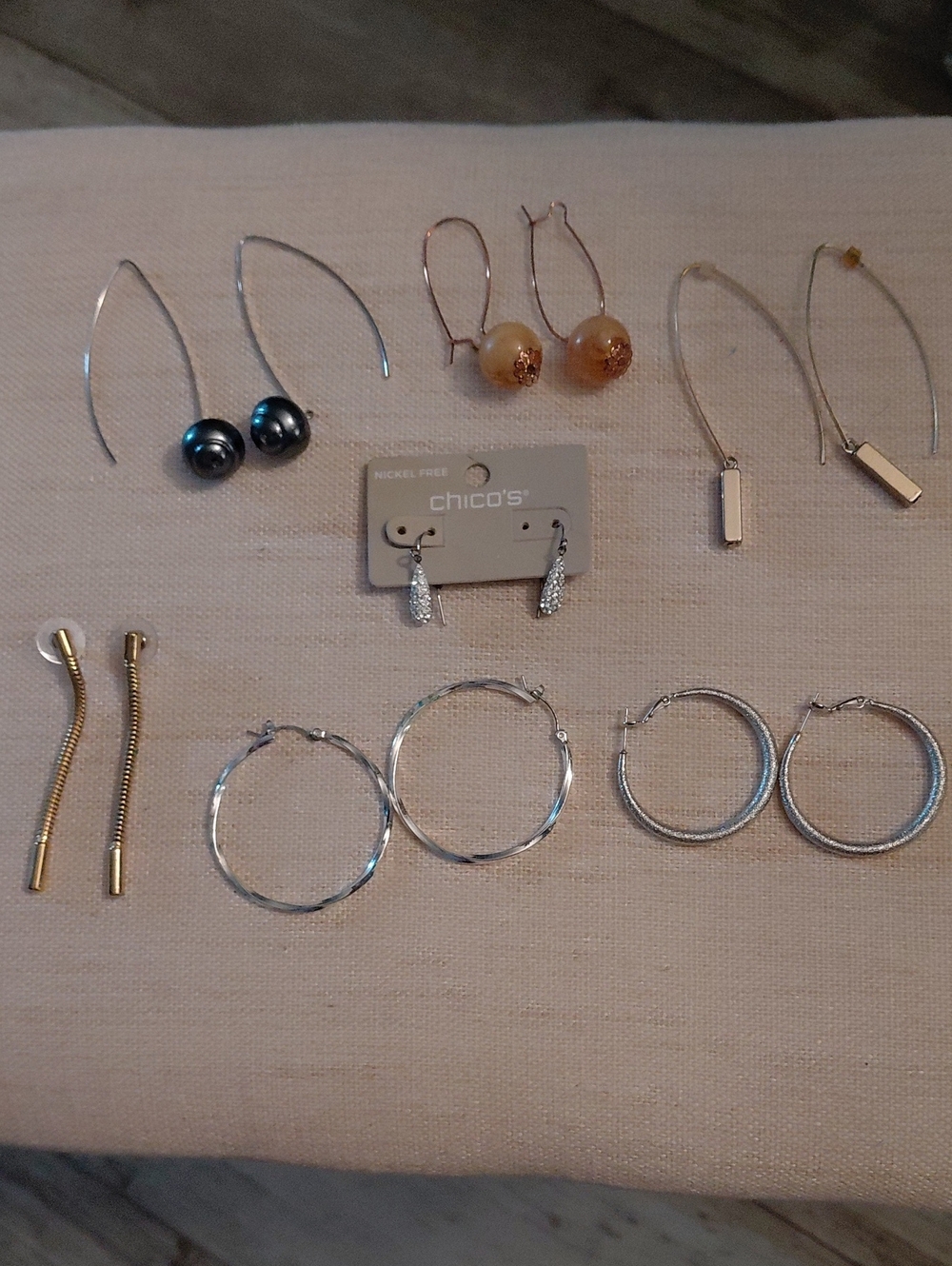 Chico's Mixed Metal Earring Set - Silver & Gold Tones, 7 Pairs. 1 NWT